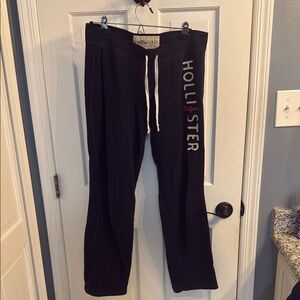 Hollister Black Lounge Pants with White Accents